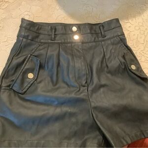 Black leather like shorts